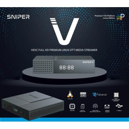 Xsarius Sniper V Full HD 1080 PremiumTV 2 Linux OTT Mediastreamer